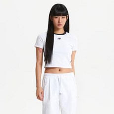 뉴발란스 여성용 트랙 크롭 링거 반팔 티 NBNEF2W112