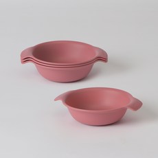 Ninewear Friends Handle 兒童麥片碗, 粉色, 4個