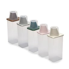 cimelax 方形穀物儲存罐 1.3L 5入, 隨機發貨, 5個