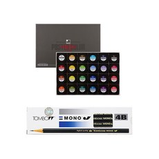 ShinHan 廣告顏料 20ml+經典鉛筆 4B 12入, 24 種顏色