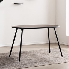 크렌시아 세아 타원 테이블, 블랙 + 블랙다리, 4인용