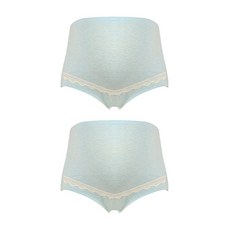 柔軟高腰蕾絲粉彩孕婦內褲 2件組