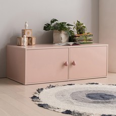 리바트 꼼므 하부수납장 방문설치, 핑크, 1단