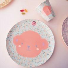 rice 餐具組, Monkey款, 餐盤(20cm)+杯子(S號)