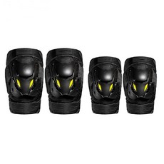 SULAITE 生存遊戲騎車短款護具組 25-AA235 護肘 2入+護膝 2入, 黑色