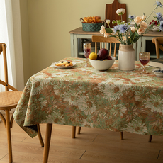 비투윈 모던한 식탁보, 브라운 플라워8, 1개, 140 x 160 cm