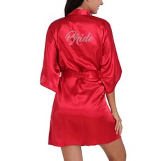 新娘鑽石亮片浴袍 XXL, 紅色, 1個