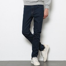 MANTOWN 男士大尺碼口袋剪裁線條修身彈力牛仔褲