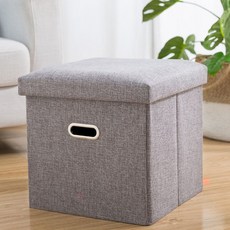 Minugangberry 多功能儲物凳 38 x 38 x 38cm, 灰色(38*38*38cm)