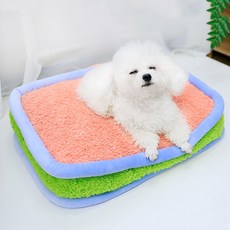 허니버블 반려동물 극세사 도파민 분리세탁 사각 방석 쿠션, 핑크, 1개