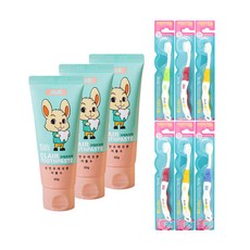 Doctor.el 孩童Clair牙膏 60g 3入+細毛牙刷 6入, 1組