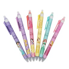 韓國 hM PLUS DISNEY PRINCESS可擦筆 C型 6件組, 款式隨機, 1組
