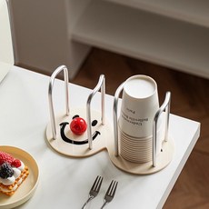 THE ZAKKA Pierrot 桌上型雙格紙杯架, 象牙白, 1個