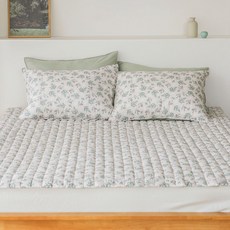 데일리라이크 촉감극찬 에어리 모달 사계절 침대패드, 그리니쉬 가든