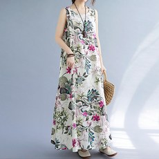 lemon soul 大尺碼花朵圖案連衣長裙, 粉色