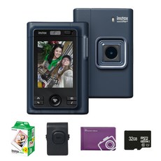 인스탁스 미니 리플레이 플러스 듀얼 카메라 미드나잇 블루 + 필름 20p + 케이스 블랙 + 32GB 메모리 카드 + 오리진 미니앨범 랜덤발송 세트, 1세트, FI044