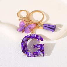 ING Market 美麗紫色字母商品掛飾 G, 1個, 混合色