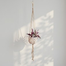 Malltoday 療癒花園 Macrame 室內裝飾花盆掛架, D 17, 1個