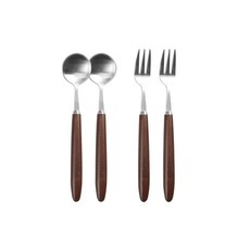 Bogen 韓國製楓木上漆餐具茶具組, 2套, 茶匙 2入 + 茶叉 2入