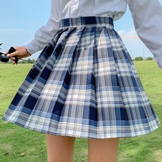 allode 經典格紋高腰裙