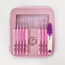 Sewing by Hand 粉紅色毛線用鉤針8件 + 紗線剪套組, 1套