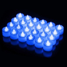 올인템 LED 캔들 전자초 티라이트, 블루