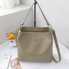 女款手提斜背包, 米色