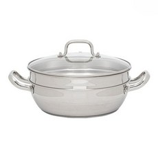 HOMEPOWE 全不鏽鋼2段蒸鍋 電磁爐適用, 1個, 28cm