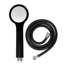 Basstem啞光黑風花灑+花灑線黑色1.5m套裝, 1套, 黑色