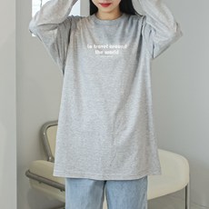 HumbleStudio 女款字母印花棉質長袖T恤 FF_448