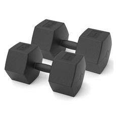 EGOJIN 黑色六角啞鈴, 10公斤, 2個