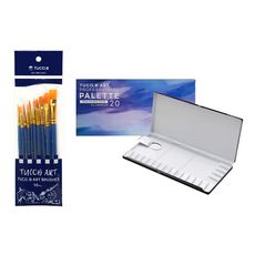 Tucobi 藝術刷 10 種 + Tucobi 鋁調色板套裝, 1組, 20格