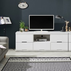 가이온 리빙 2단 거실장 1500 방문설치, 화이트