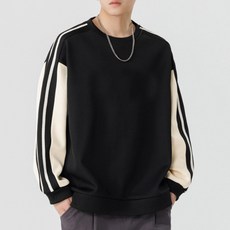 Jyubiu 男款線條滾邊大學T恤