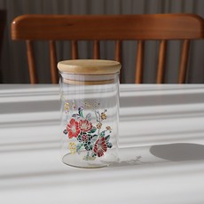 두리가온 블룸엣홈 자개 내열유리 동백꽃 양념통, 300ml, 1개