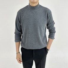 아도르클래식 남성용 리프트 하프 반목폴라 터틀넥 소프트 긴팔 니트 티셔츠