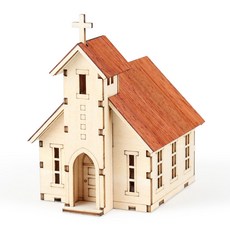 YoungModeler 英工房 迷你西式教堂塑膠模型建築, 1個