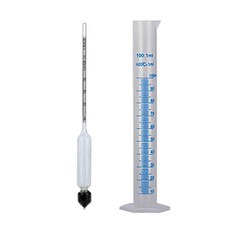 酒精濃度測量計 + 100ml 量筒, 混合色, 1個