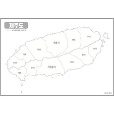 Map.Come 帶有塗層的濟州島市縣名稱的空白地圖, 1個