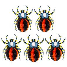 Party09 蜂巢蜘蛛 5入, 橘黑色, 1個