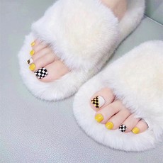 Maket Gamseong 夏日布朗 足部美甲片, 4個, NO 1