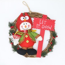 JH 公司棉花聖誕花環裝飾雪人 B, 混色