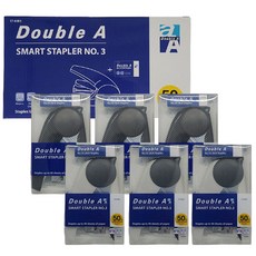 Double A 3號智慧訂書機 2款*3入組合, 黑灰色, 1套