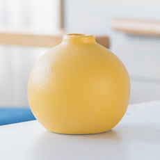 恩熙魔法 迷你月亮罐風格陶瓷花瓶 2入, 清新黃