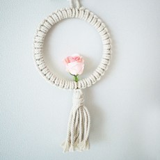 로즈 원마크라메 벽장식 NO100, 연핑크