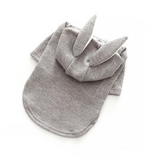 I Love Pet 兔子連帽羅紋寵物毛衣, 灰色