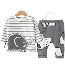 JOY MULTI 條紋大象上衣褲子組