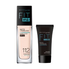 메이블린 핏미 파운데이션 30ml + 핏미 매트 프라이머 5ml 세트, 112 내추럴 아이보리, 1개