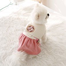 honeydog 狗狗假兩件韓服連身裙 HDHA00368, 1組, 粉色