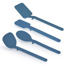 Reborn.J 矽膠廚具 4件組, 海軍藍, 勺子+鍋鏟+炒勺+鍋鏟, 1組